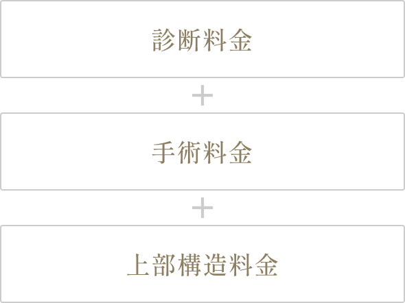 診断料金+手術料金+上部構造料金